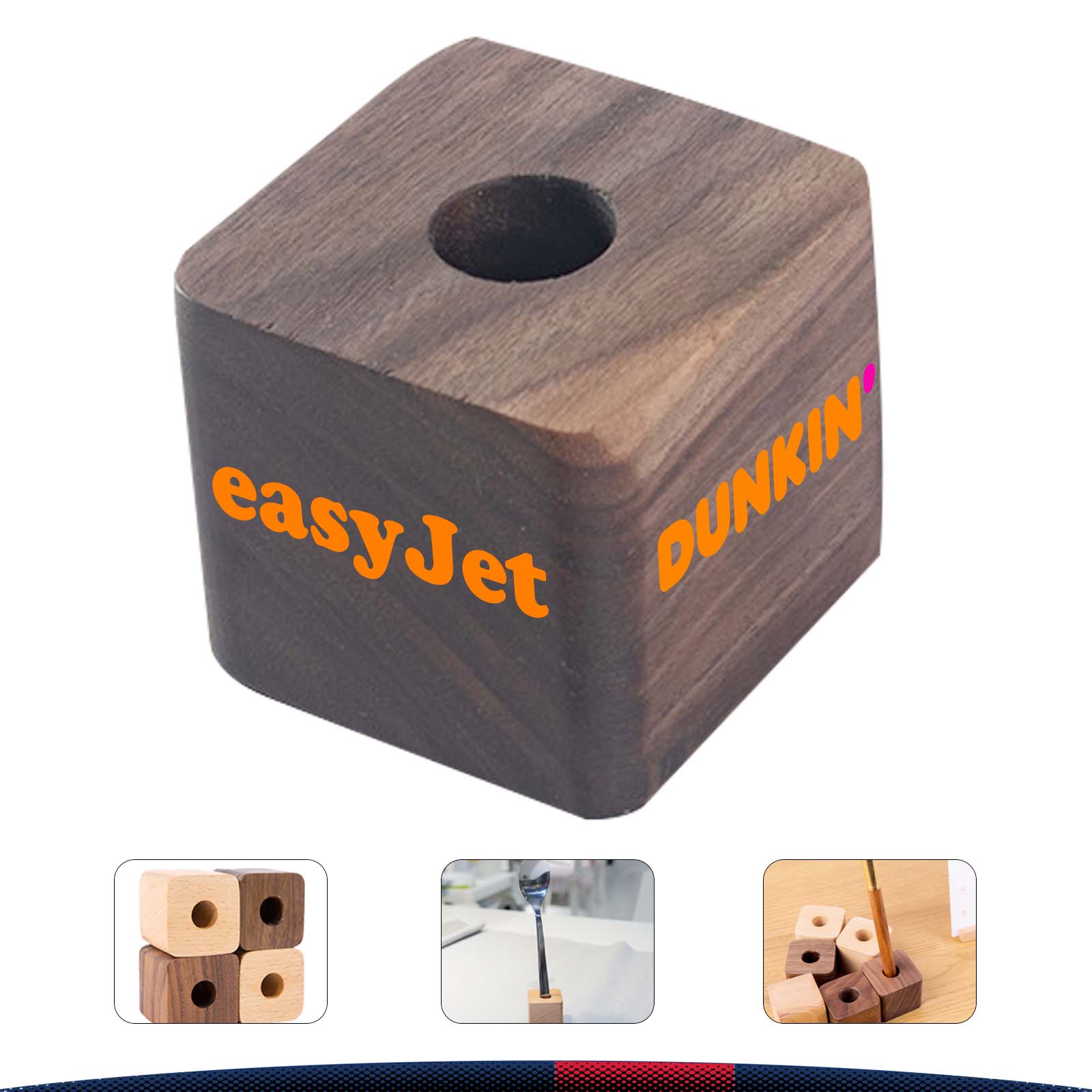 Square Walnut Pen Holder 2
