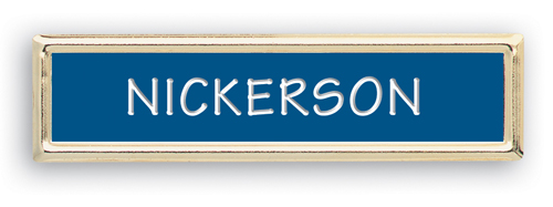 Metal Framed Badge (.5"X2.5") (Engraved Personalization Only, No Logo)
