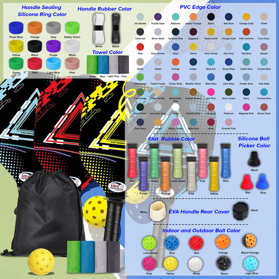 Wooden Pickleball Set w/ Coolmax Towel & Color Box 3