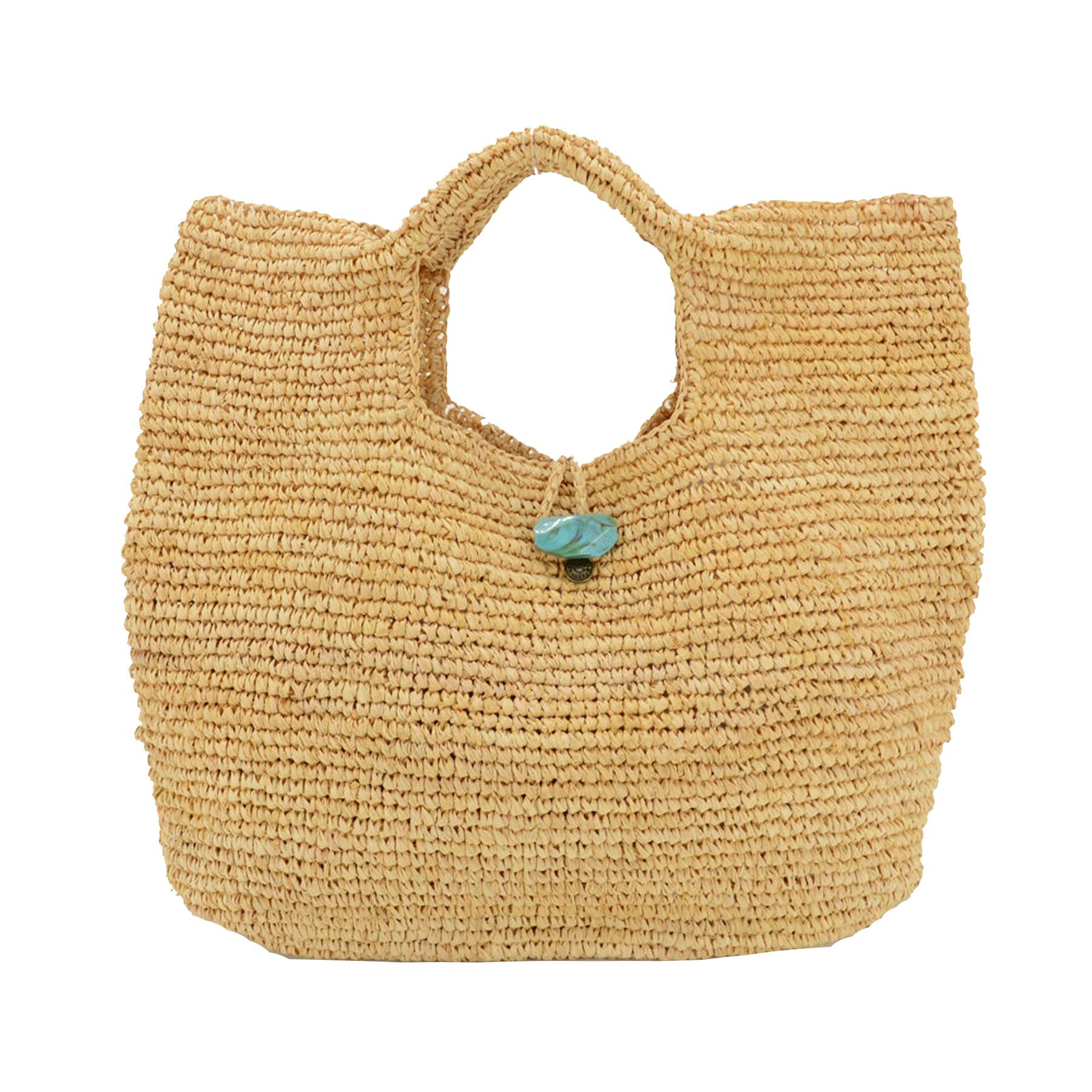 Straw Woven Beach Tote Bag, custom tote bag with logo imprint 3