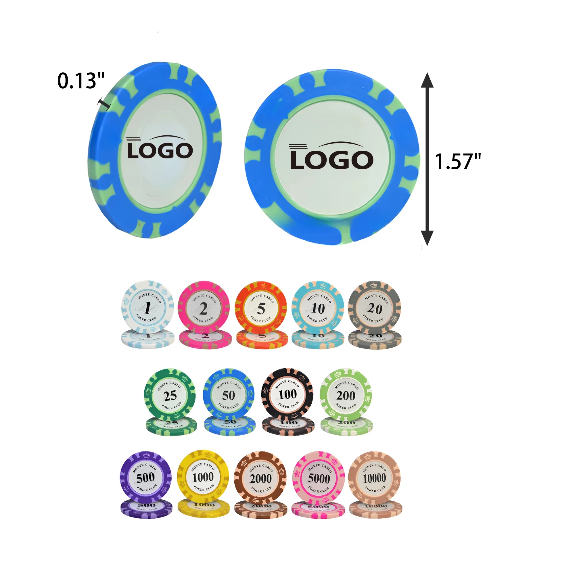 14 colors Clay Poker Chip