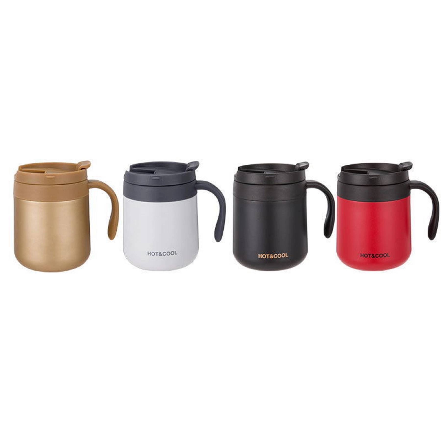 Double Wall Insulated Coffee Cup With Lid & Handle 8