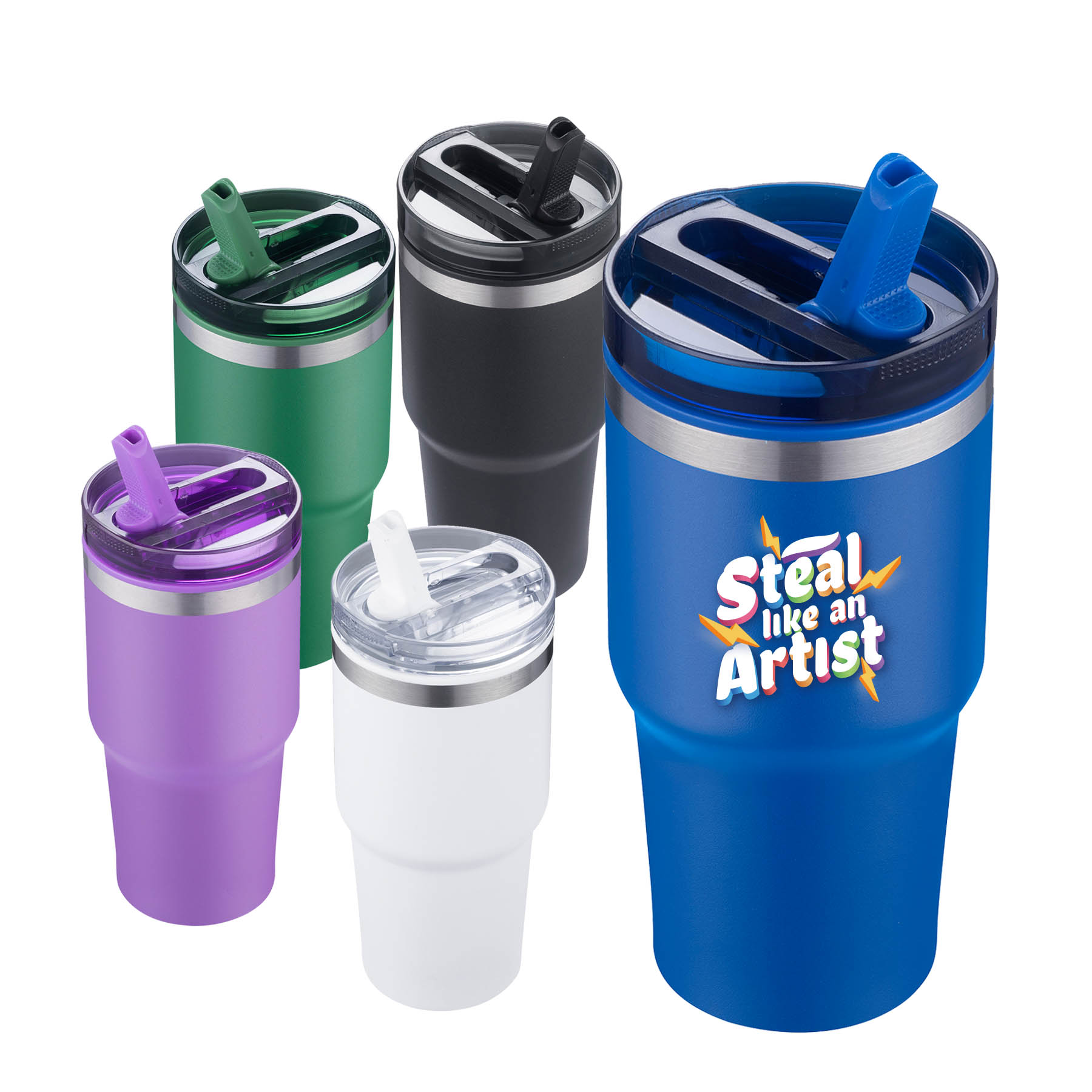 20oz Double Wall Travel Tumbler with Straw Lid 4
