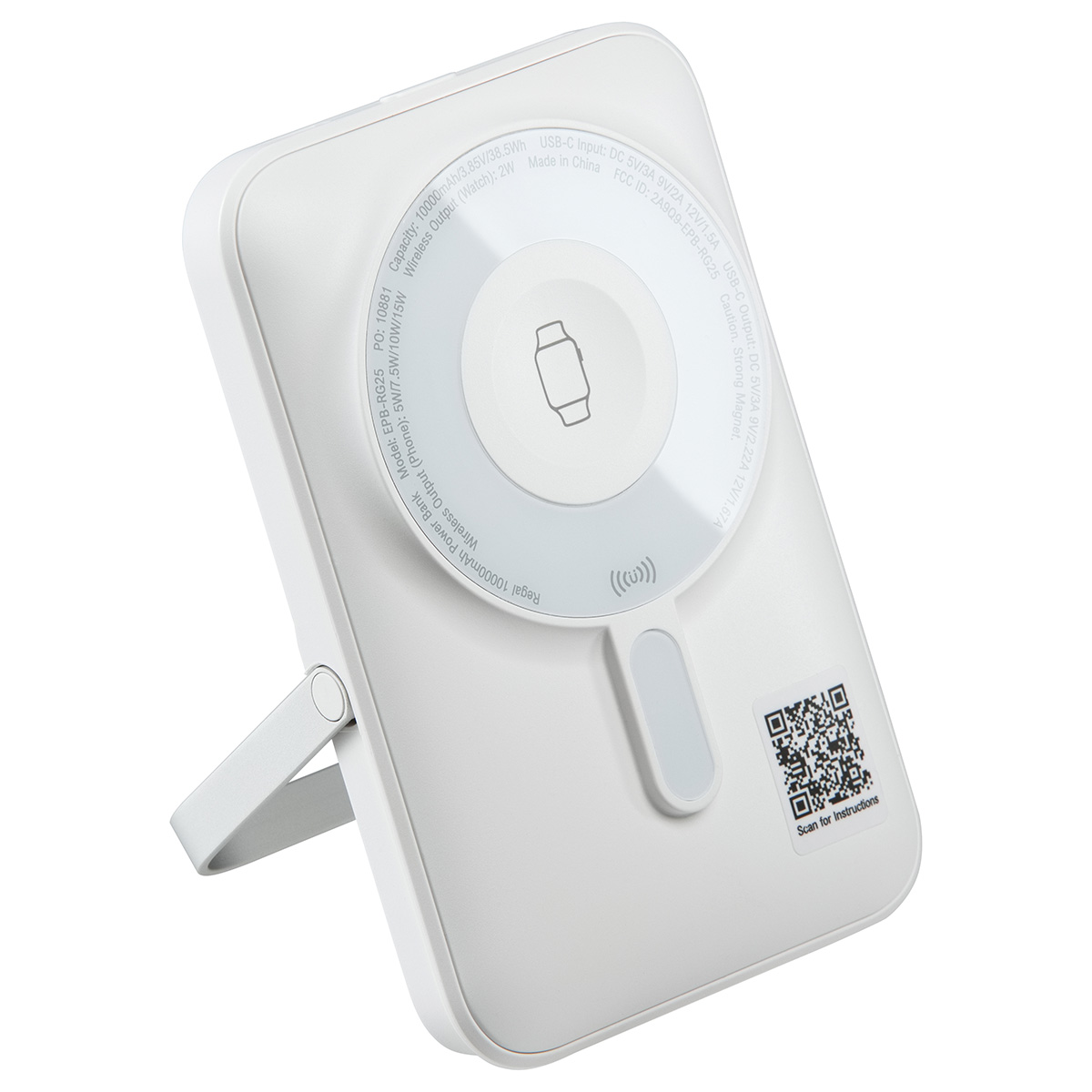 Regal 10000mAh 20W PD Power Bank w/15W Magnetic Wireless Charger, Watch Charger & Phone Stand 11