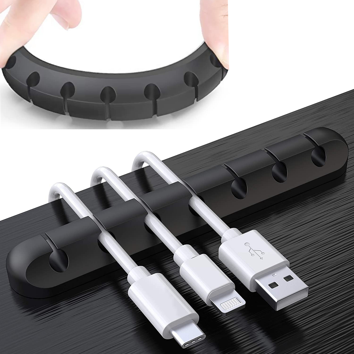 7-Slot Silicone Desktop Cable Organizer 3
