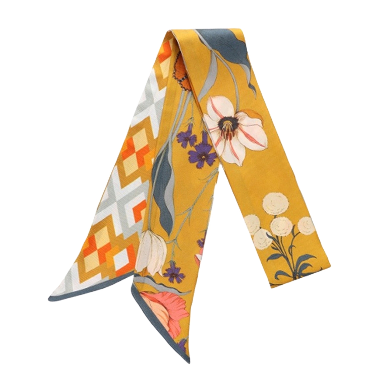 Angled Long Silk Scarf 7