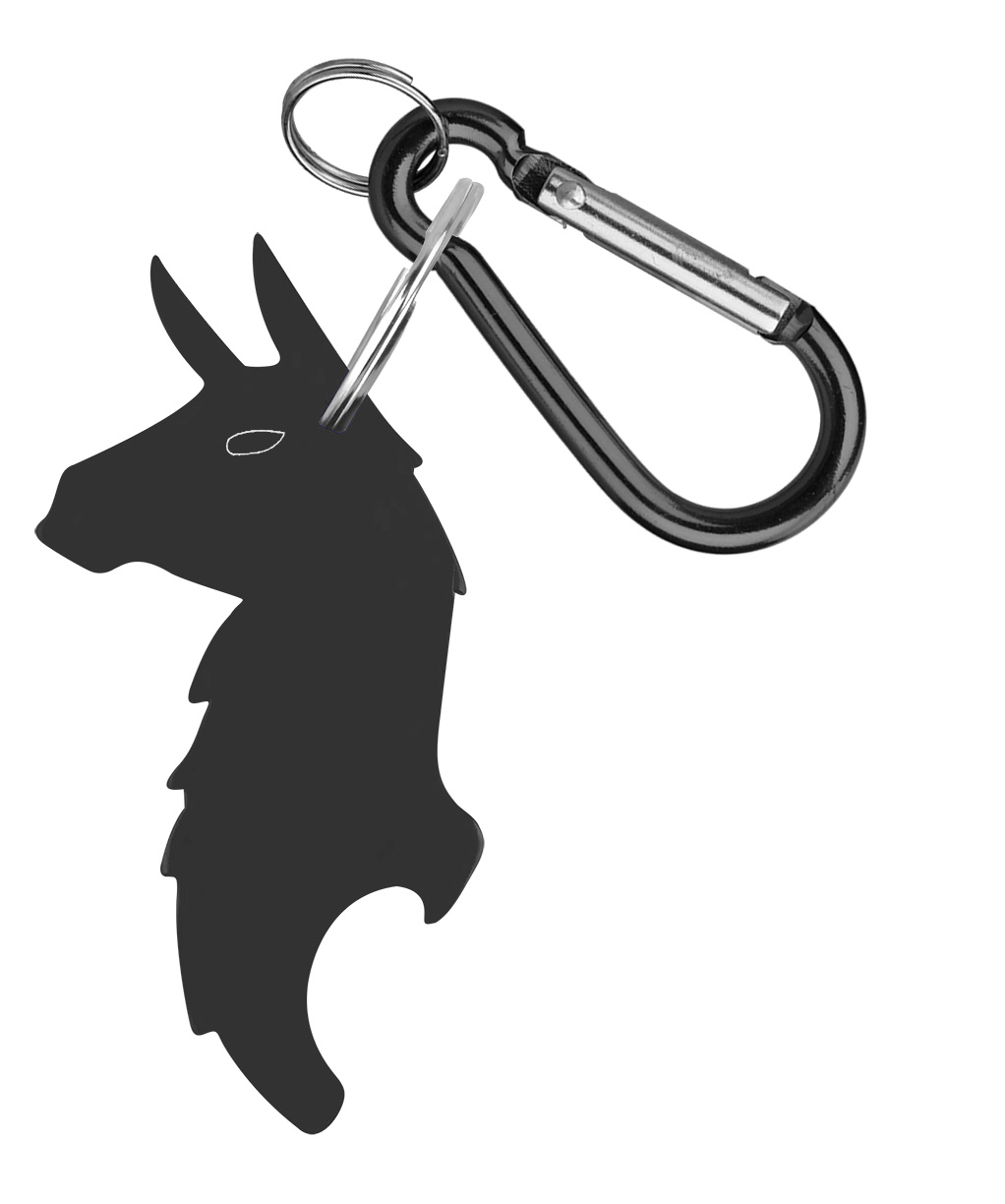 Llama Shape Bottle Opener Key Ring with Carabiner 2