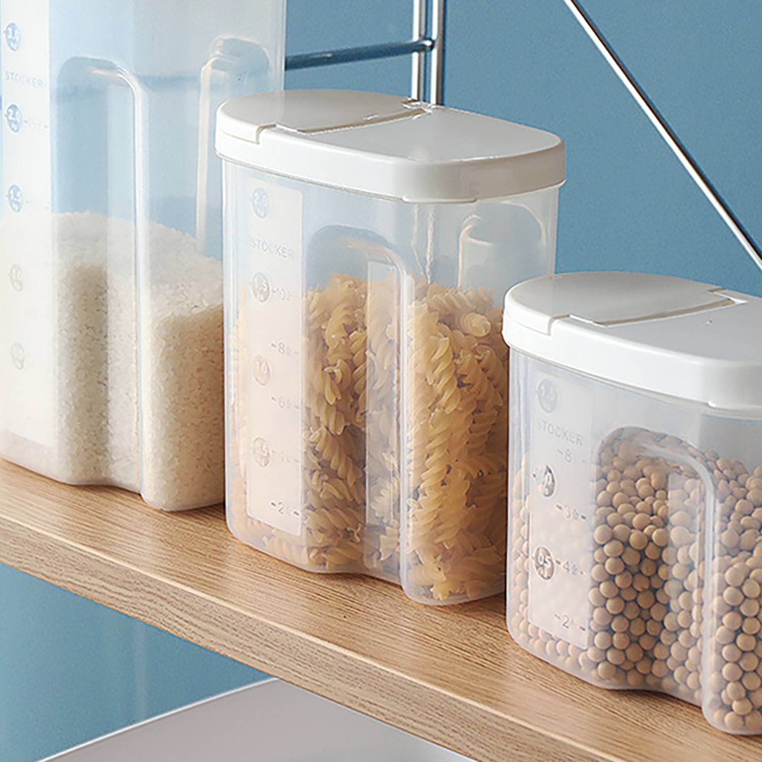 Airtight Large-Capacity Food Container w/ Scale Markings 7