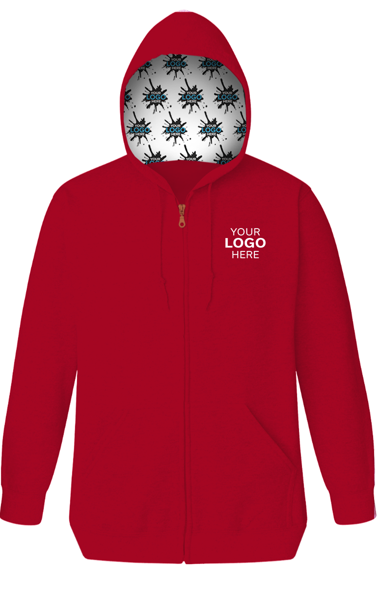 Your Logo Here Adult Fleece Zip Front Hoodie 22