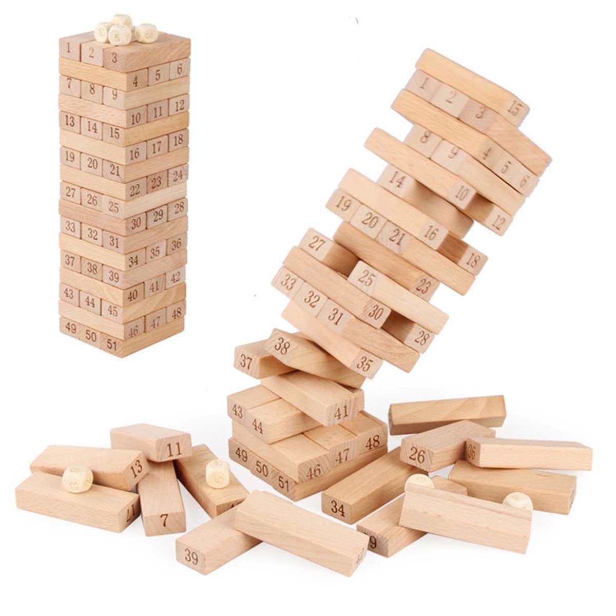 Cool Toys Timber Tower Wood Block Stacking Game (54 Pieces) 2