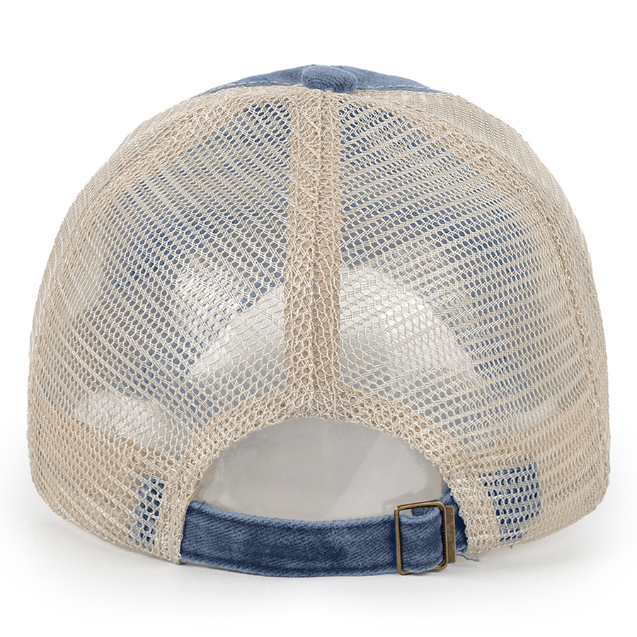 Stock 2-Tone Washed Cotton 6-Panel Trucker Cap 16