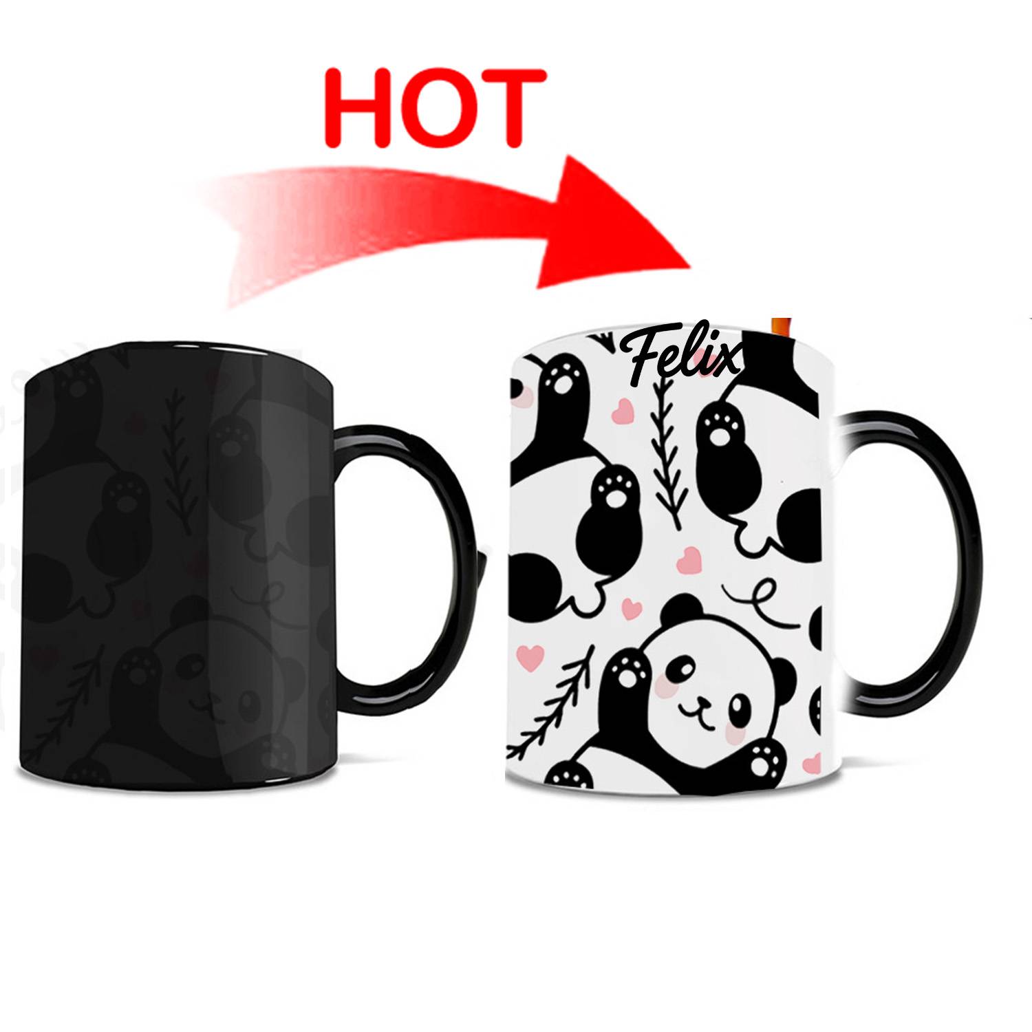 12oz Panda Ceramic Color-Changing Mug for Office 4