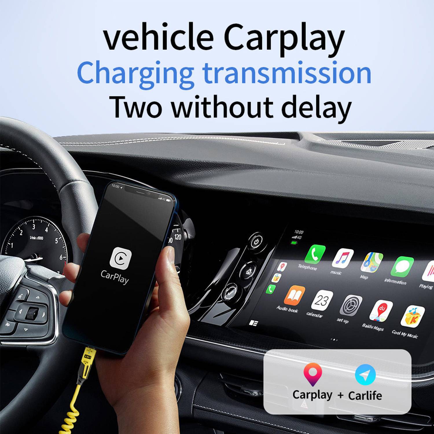 Retractable 4 in 1 USB Fast Charging Cable 65W 5