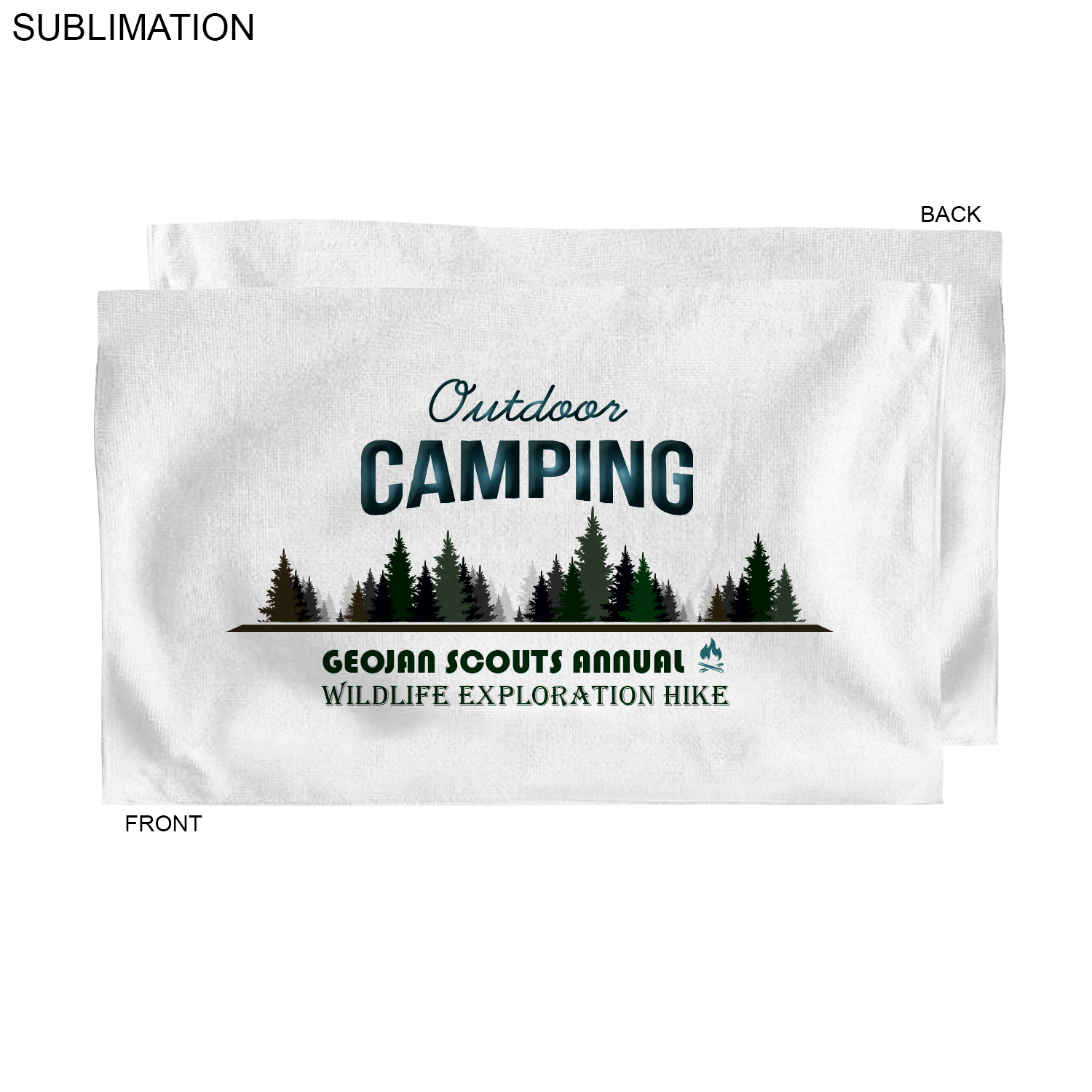Microfiber Dri-lite Terry Sports, Hand, Gym White Towel, 15x25, Sublimated Full color logos 5