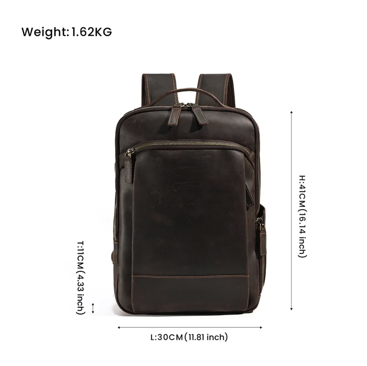 Leather Business Travelling Camping School Backpack 4