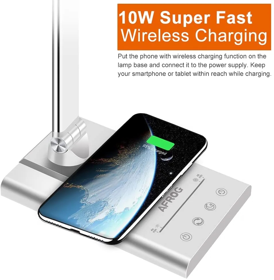 LED Desk Lamp with Wireless Charger 3