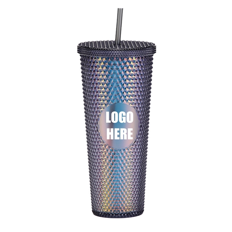 Custom 24 oz Transparent Matte Plastic Studded Tumbler Cup 4