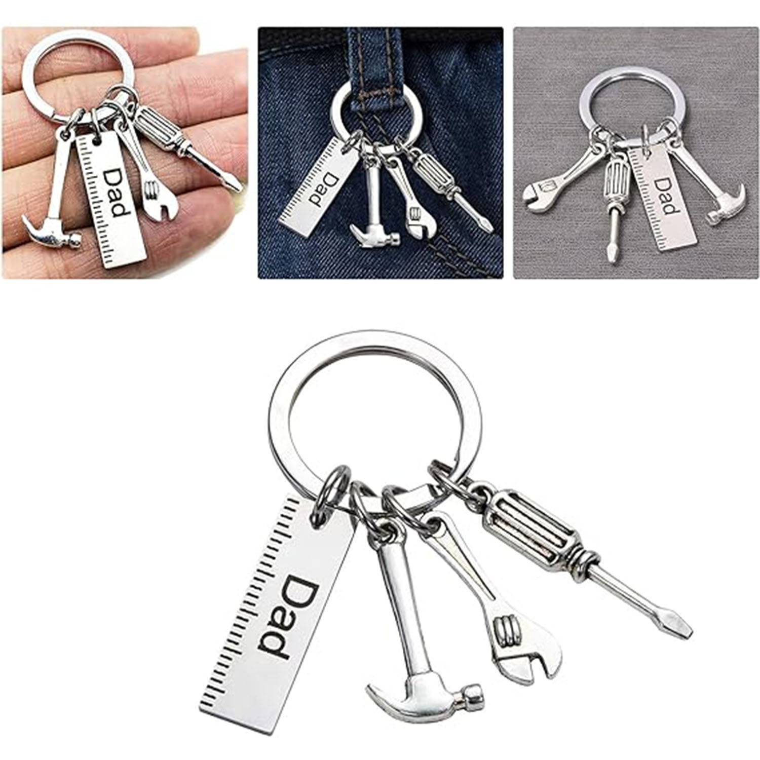 Screwdriver And Wrench Shaped Stainless Steel Keychain 2