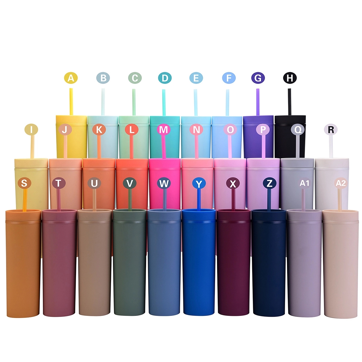 Double Layer Plastic Frosted Rubber Water Cup 3