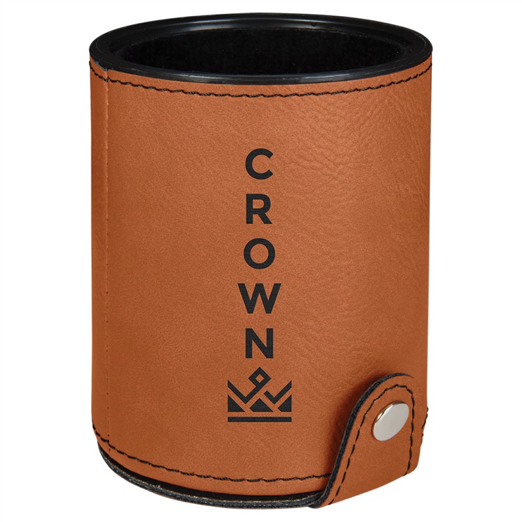 Rawhide Leatherette Dice Cup with 5 Dice 1