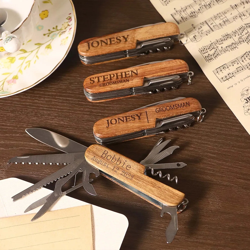 Multitool Personalized Pocket Knife Engraved Names Gift Man 2