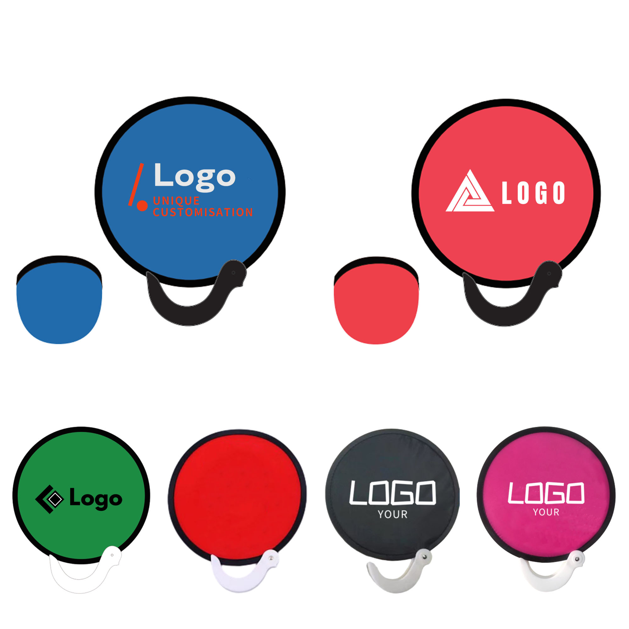 Portable Foldable Round Nylon Fan w/Bag 2