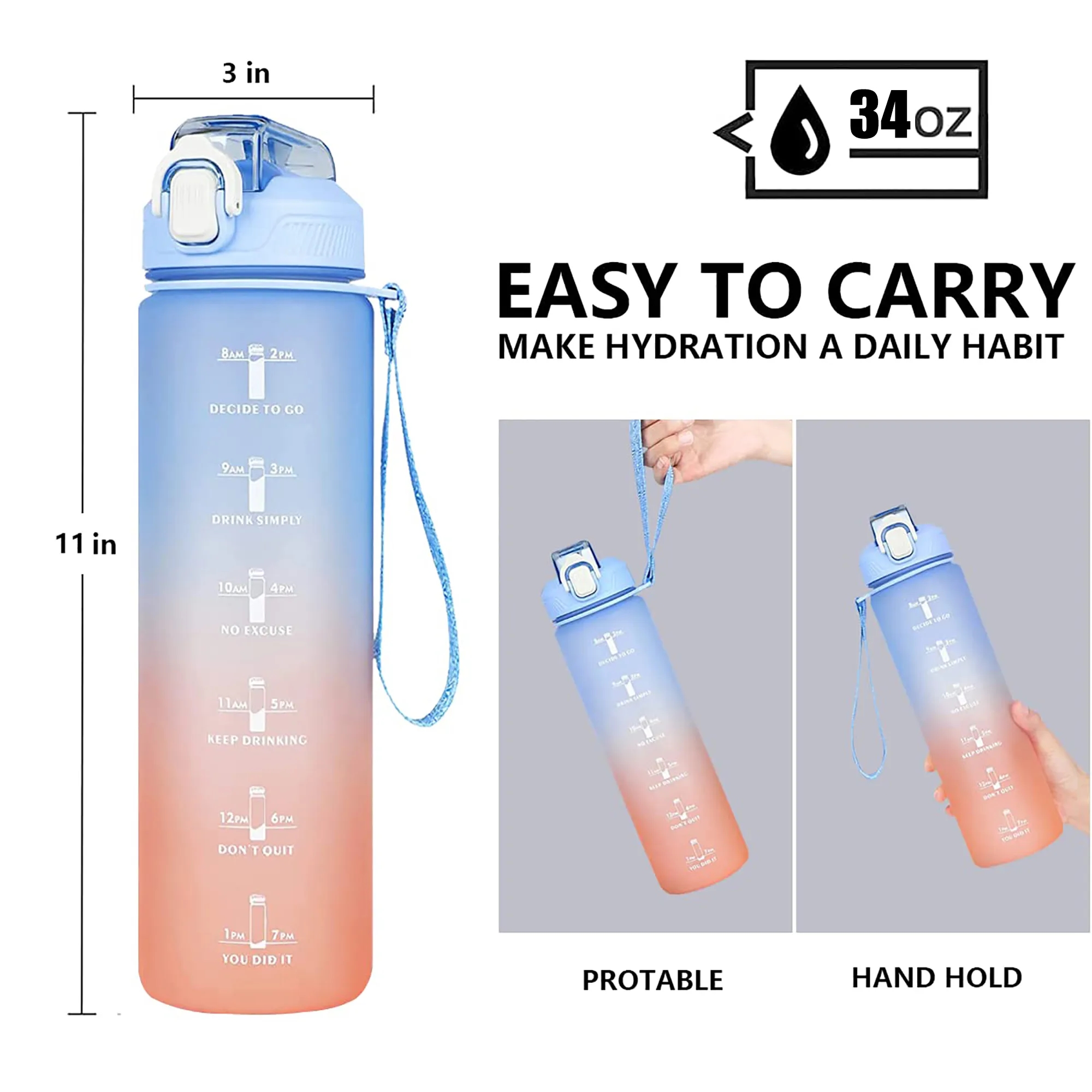 34 OZ Sports Water Bottle 7