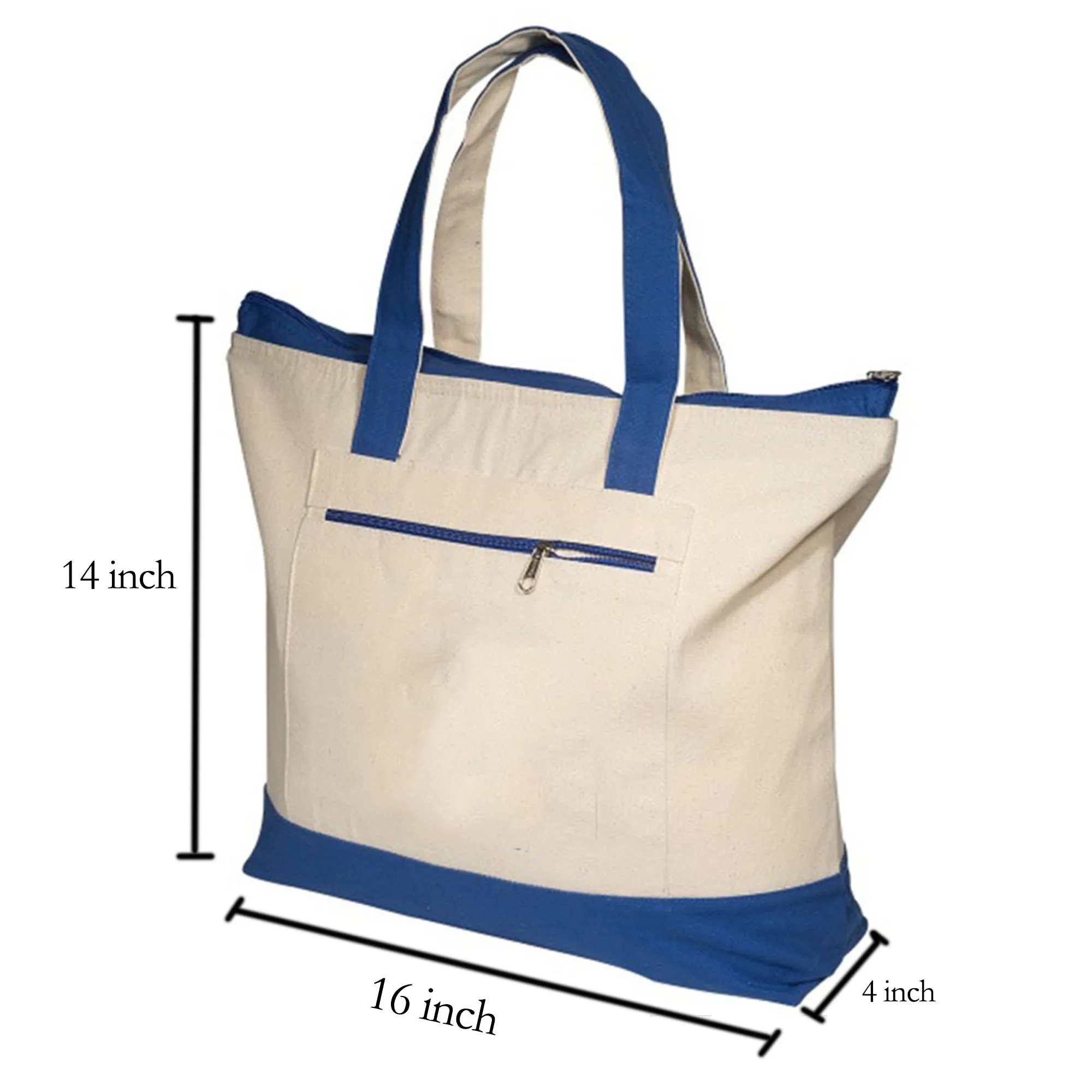 12 Oz Cotton Canvas Zipper Tote Bag 4