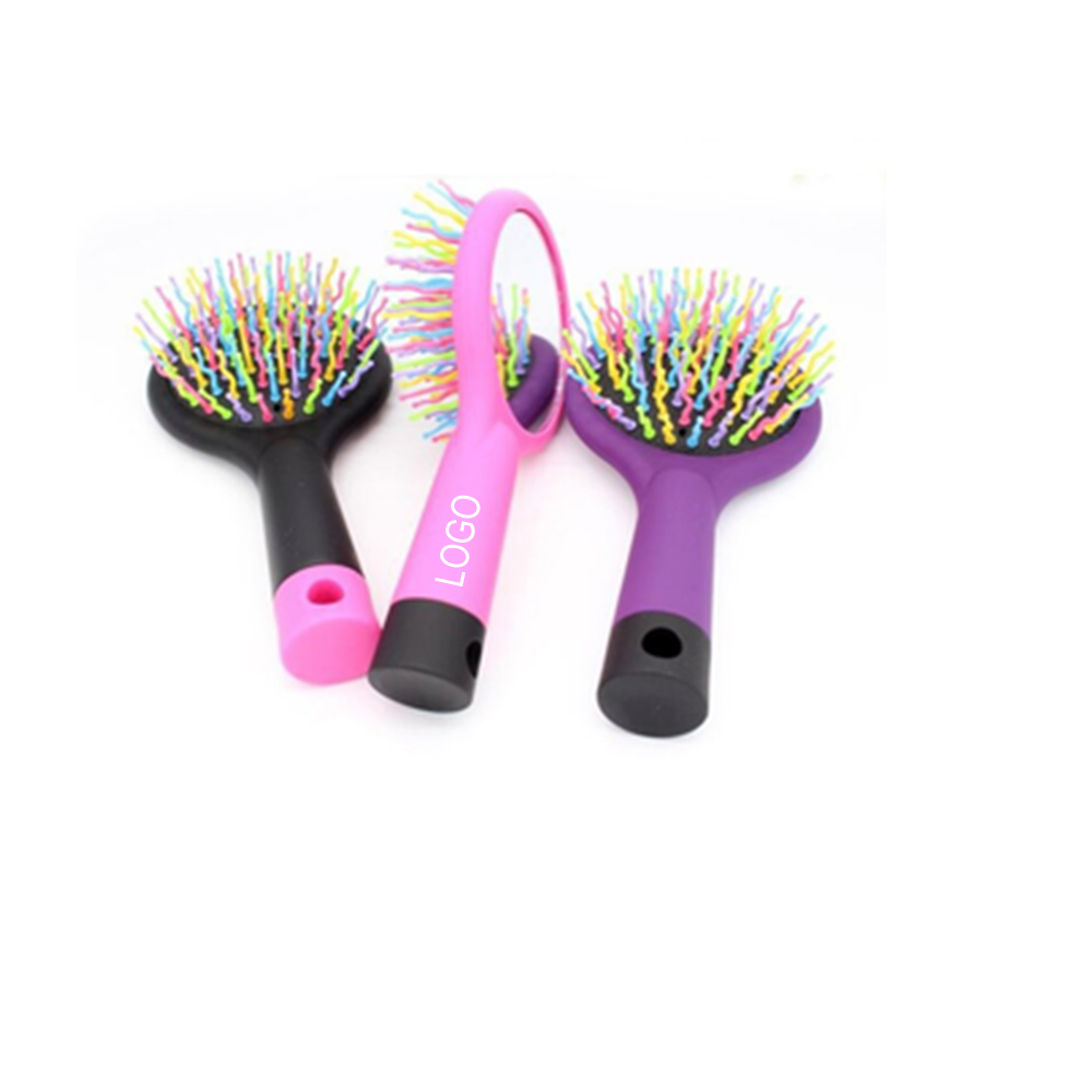 Massage Rainbow Volume S Brush Hair With Mirror 1