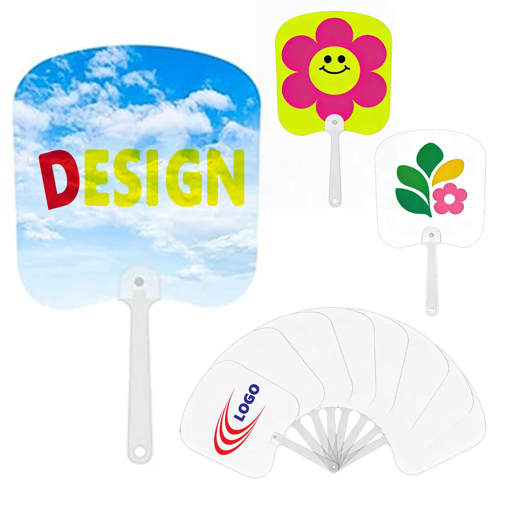 Custom Full-Color Double-Sided Printed Plastic Fan 2