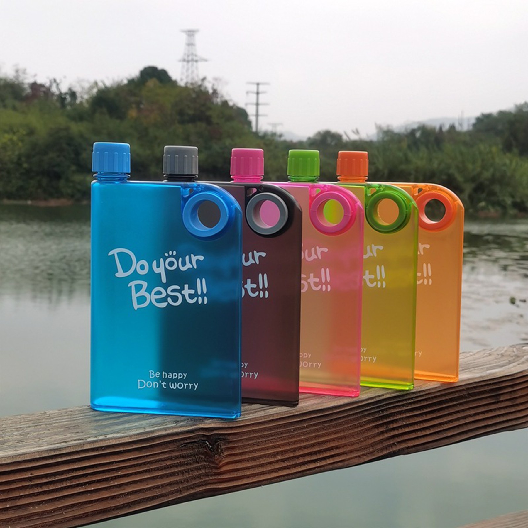 14 Oz A5 Book Shape Square Flat Water Bottle 2