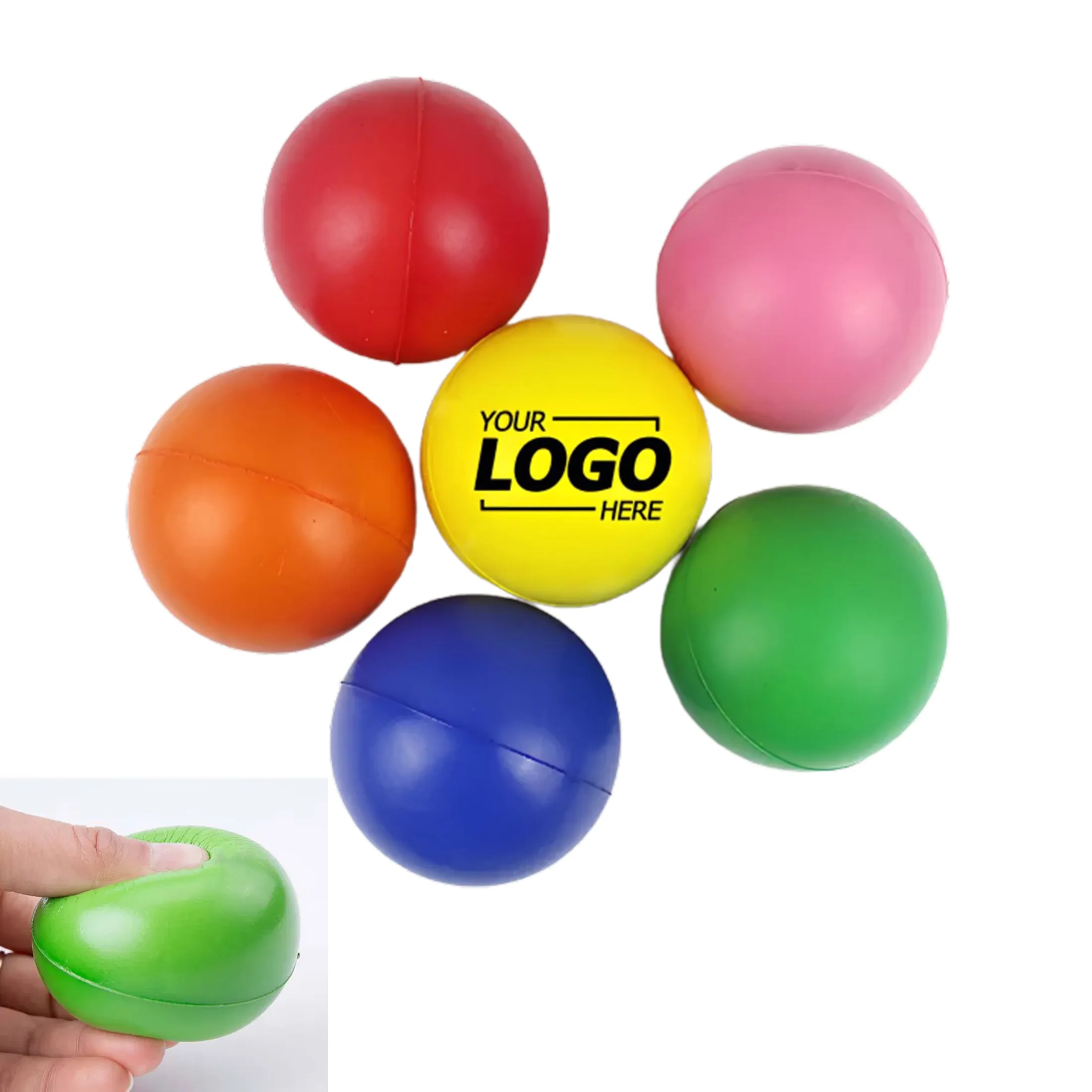 Round Colorful PU Foam Stress Ball 5