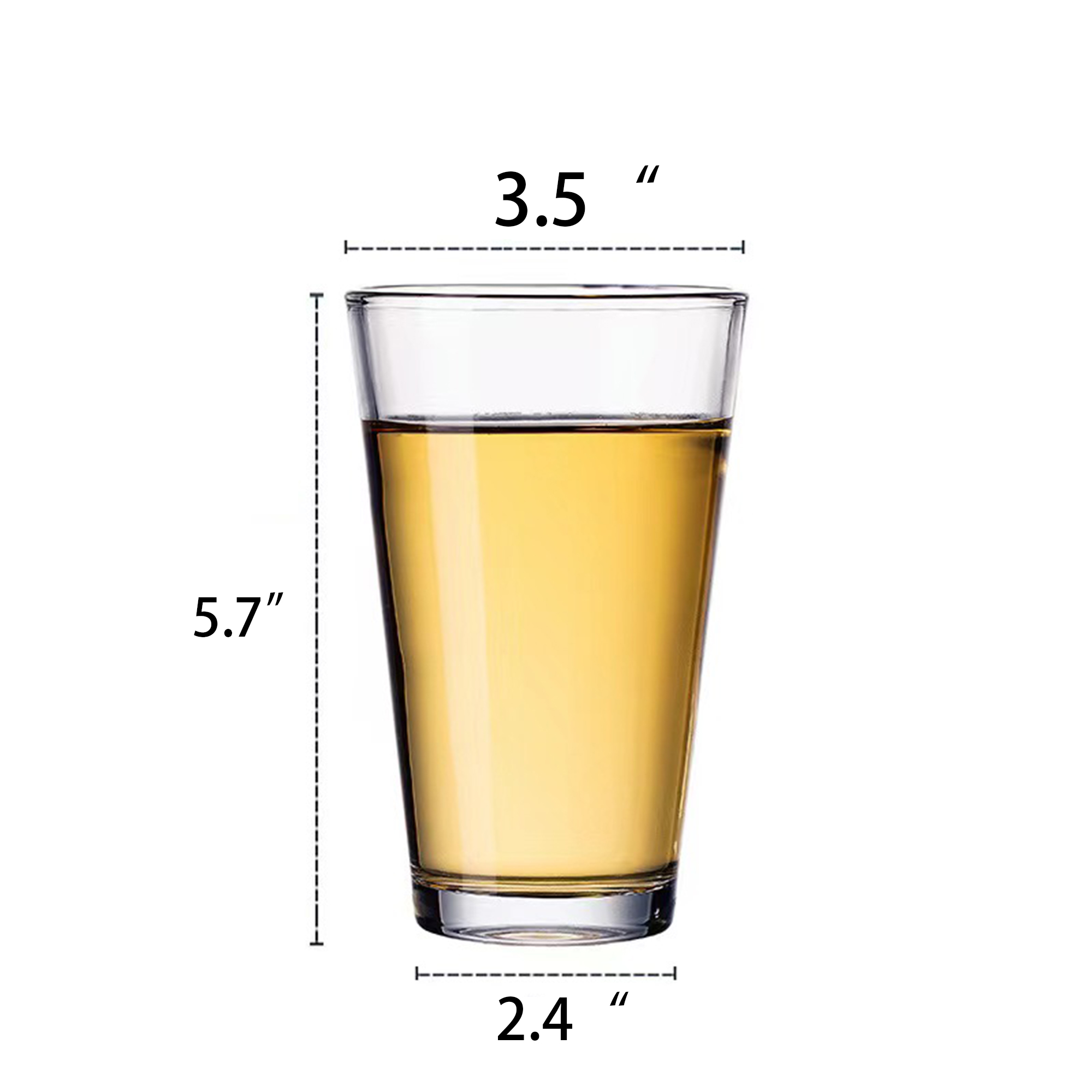 Clear Thick Wall Pint Glass, 16 oz. 3