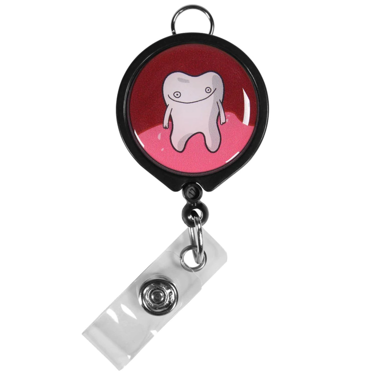 Retractable Round Badge Reel w/ Belt Clip & Hanging Loop 4