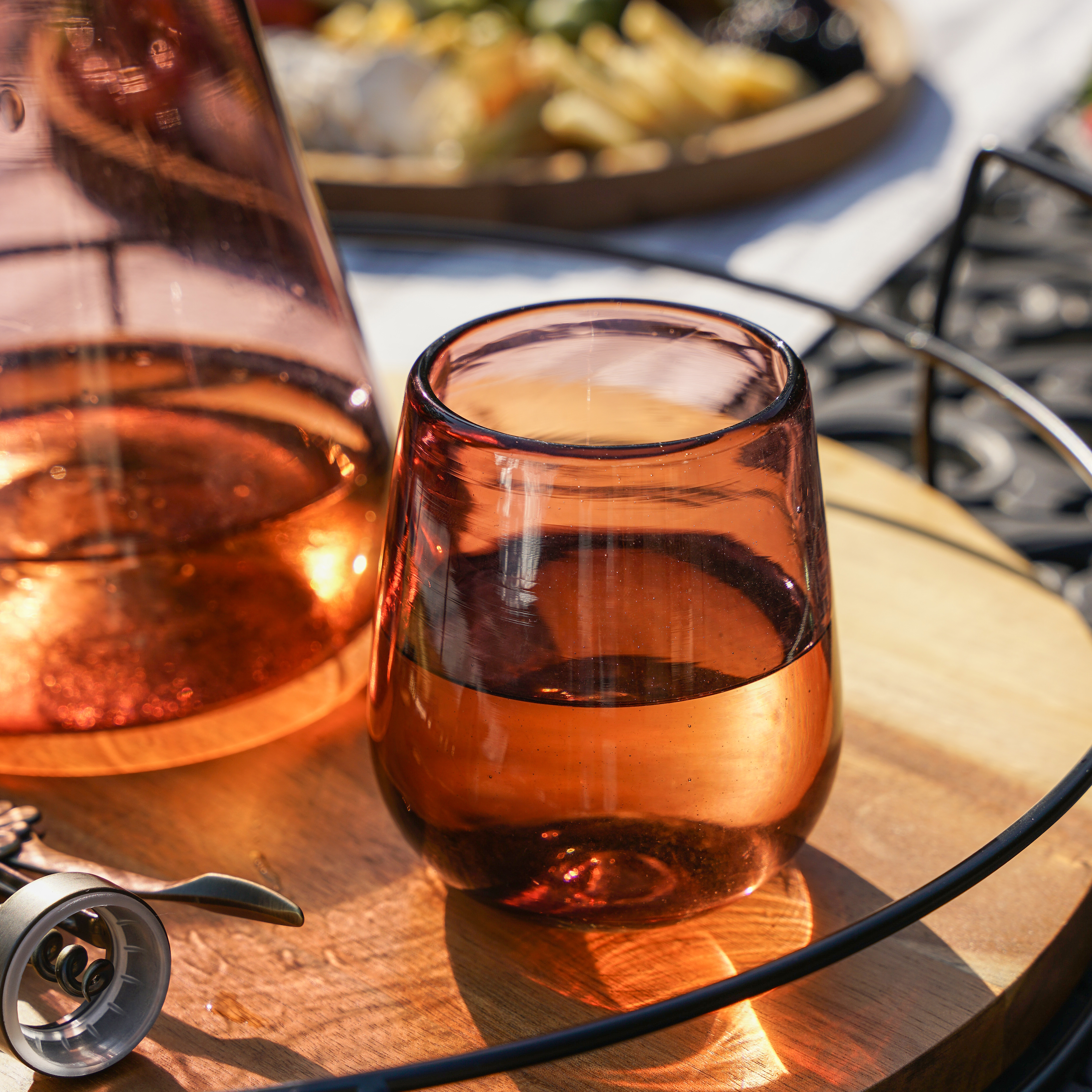 Twine Living® Rosado Recycled Stemless Wine Glass, set of 2 3