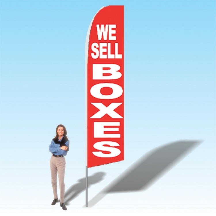 15FT We Sell Boxes Red Advertising Banner Flag 2