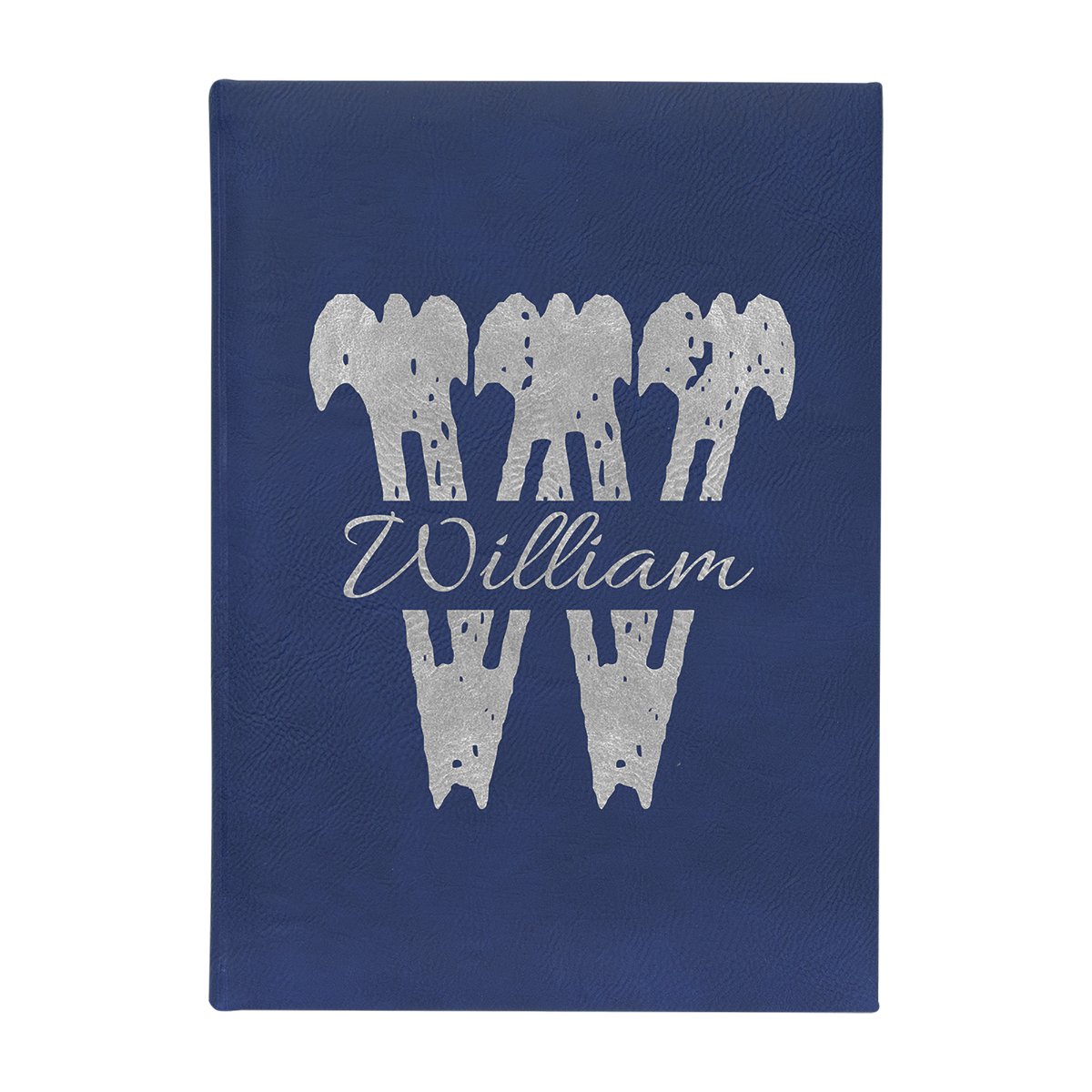 7" x 9" Blue/Silver Leatherette Journal