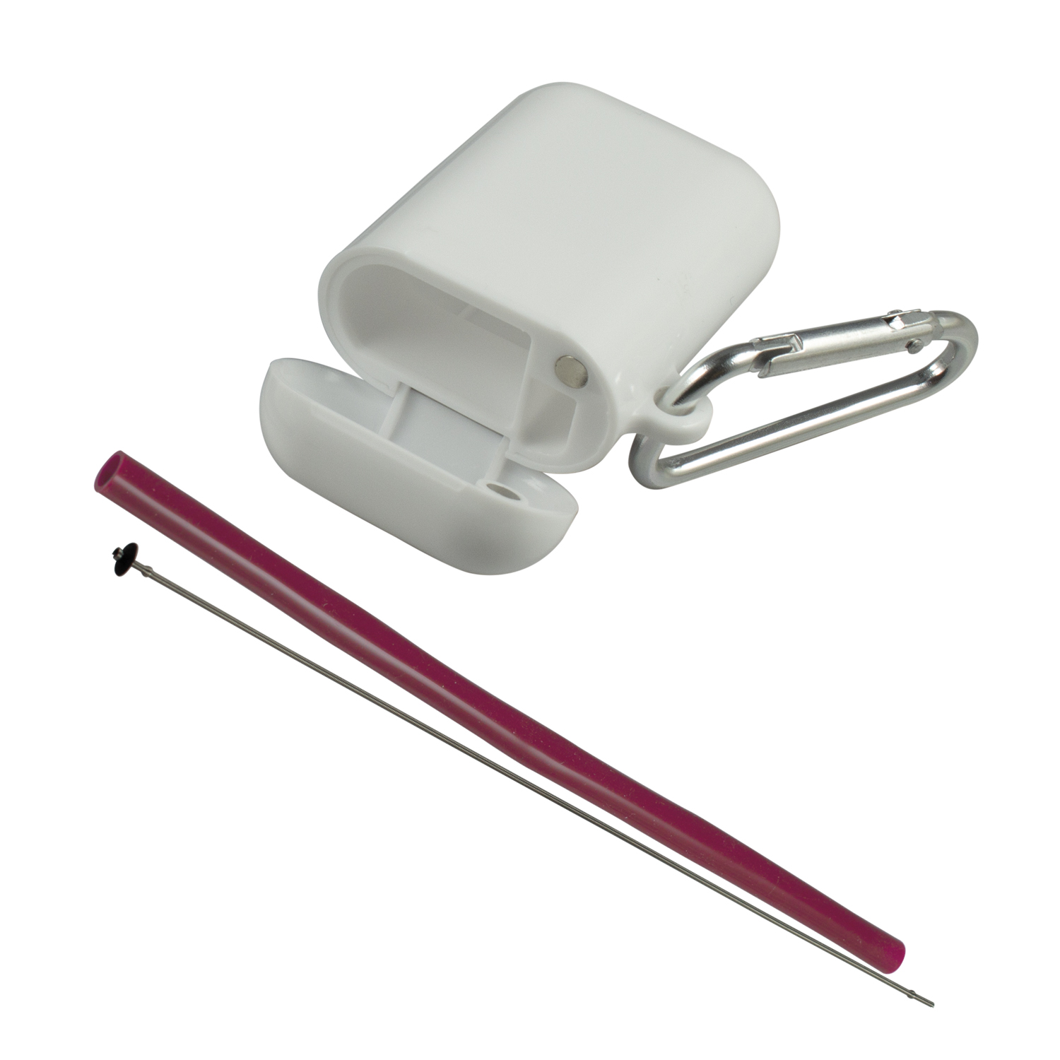 Traveler's Silicone Straw with Carabiner Case 4