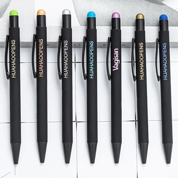 Metal Color Pop Rubberized Stylus Pens 1