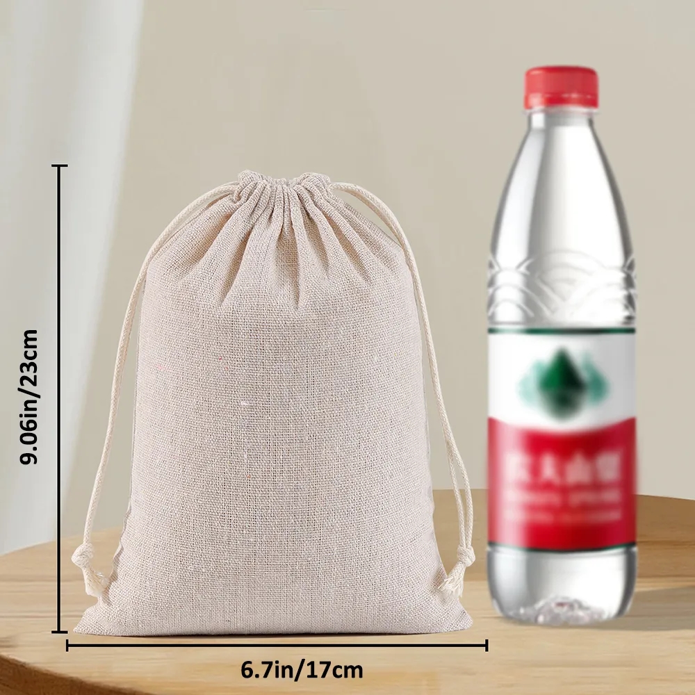 Muslin Cotton Drawstring Bags Reusable Empty Gift Pouch 21