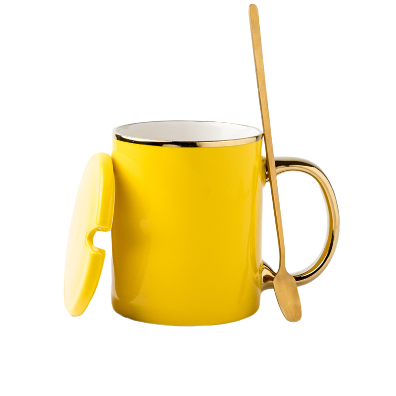 12 oz. Advertising Ceramic Coffee Mugs with Lid and Spoon 7