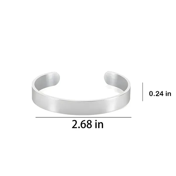 Engraved Titanium Bracelet Flat C-Shaped Design 4