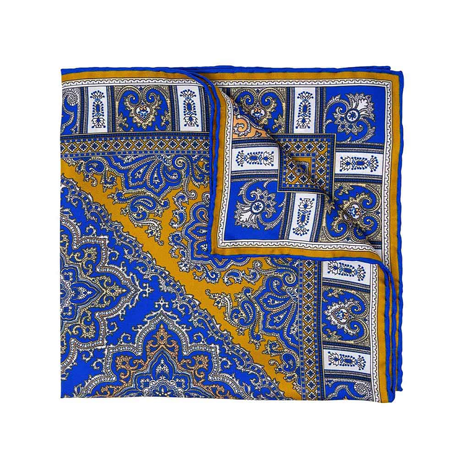 Double Printed Reversible Mulberry Square Silk Scarf 12
