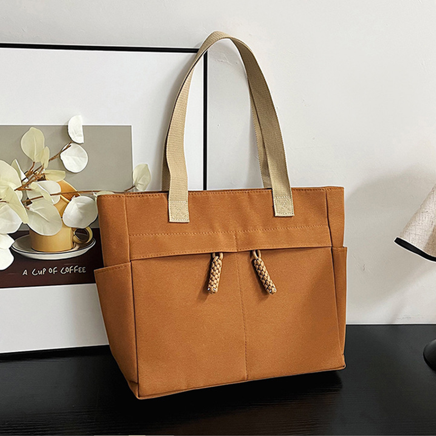 Foldable Tote Bag W/ Zipper, custom tote bag with logo imprint 8