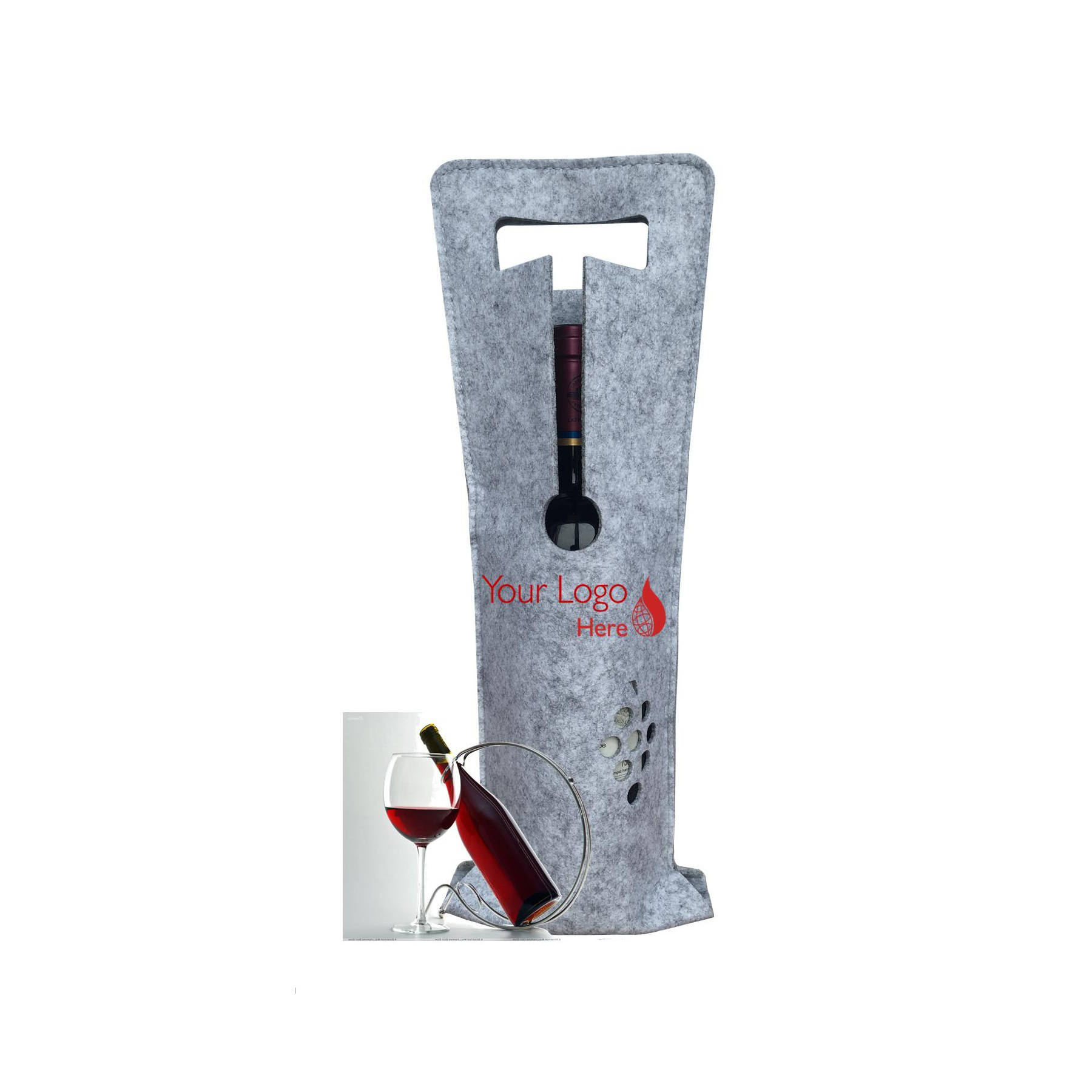 Felt Wine Tote Bag, custom tote bag with logo imprint 8