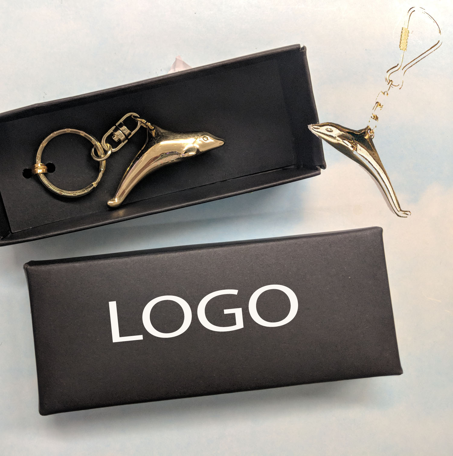 Brass Nautical Binnacle Keychain In Gift Box 1