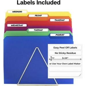Plastic Colored File Folders - (6 Pack) 2