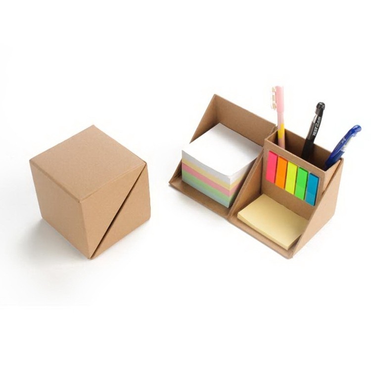 Eco Memo Pad With Ccardboard Pen Holder 1