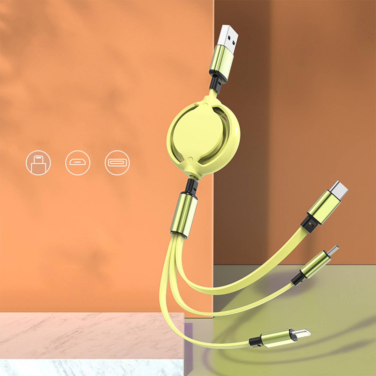 Three In One Fast Charging Car Charging Cable 3