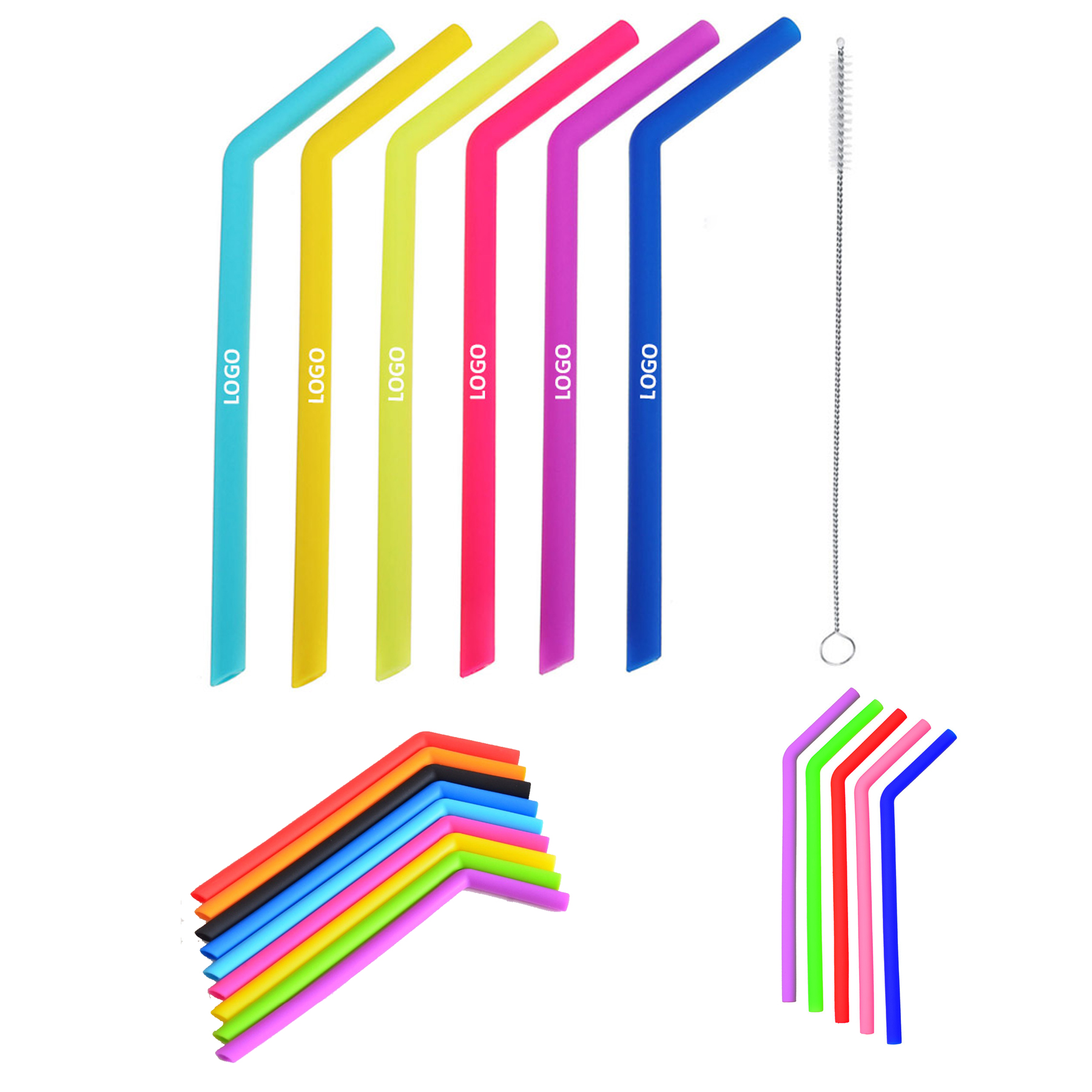 Silicone Bend Straw Set 2